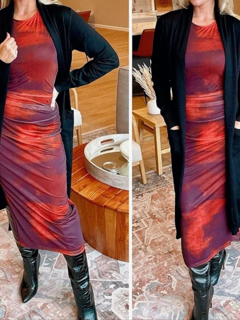 Black Long Open-Front Duster Cardigan XL 🆕 - Picture 5 of 5